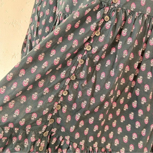 J CREW BEACHWEAR Organic Cotton A-line Floral Tiered Beach Dress Best Buds S - Picture 7 of 13